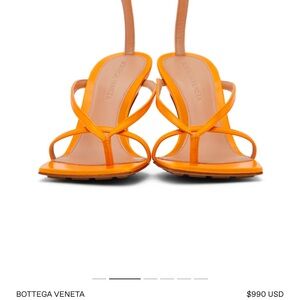 Bottega Veneta Orange Minimalist Sandals